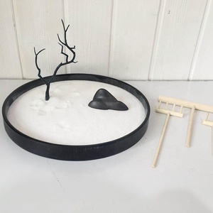 Zen-Sandgarten aus Holz mit Rechen – Spirituelle Heimdekoration, moderne Entspannung, Büro-Schreibtischspielzeug, therapeutisches Sandtablett - Product Image 4