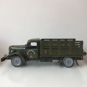 TM696 Decoración Vintage para el Hogar, Camión Retro <span class=keywords><strong>de</strong></span> <span class=keywords><strong>Juguete</strong></span> <span class=keywords><strong>de</strong></span> Hierro, Modelos <span class=keywords><strong>de</strong></span> Camiones Antiguos para Decoración, Vehículos Militares, Estilo Shabby Chic - Product Image 4