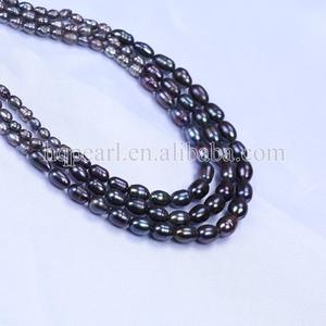 סיטונאי tear <span class=keywords><strong>drop</strong></span> רייס פרל 3 שורות פנינים אמיתיות שרשרת נשים - Product Image 6
