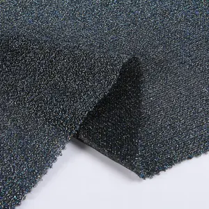 100% polyester may màu đen rất nhiều cổ phiếu kg đan lurex lưới vải cho ăn mặc