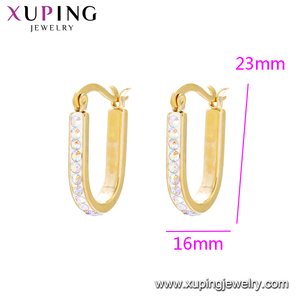 E-581xuping <span class=keywords><strong>Orecchini</strong></span> a <span class=keywords><strong>Clip</strong></span> in Oro Dubai con Zirconi, Gioielli in Oro per Donne - Product Image 3