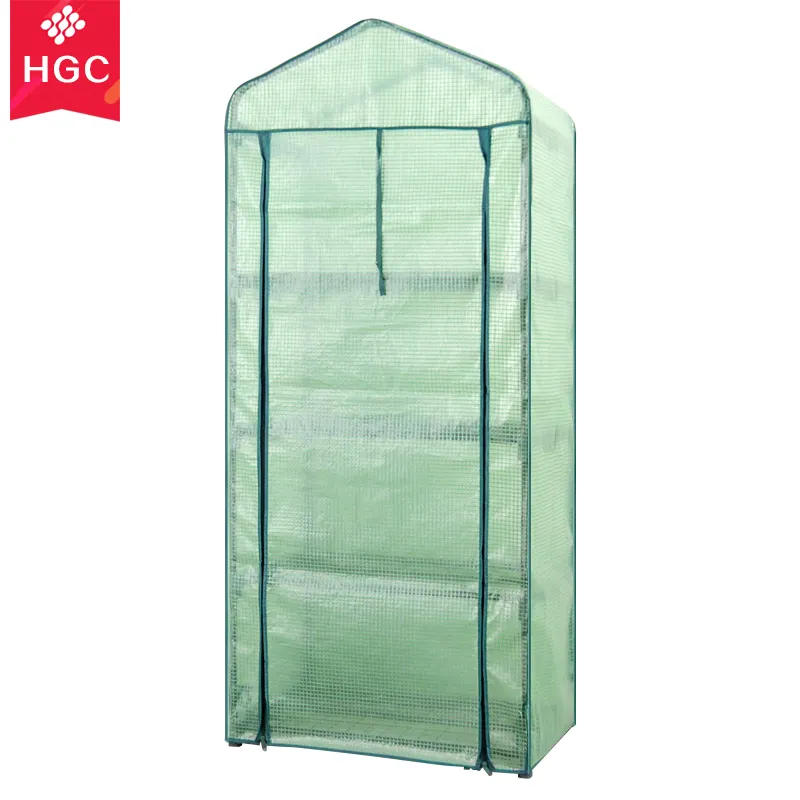 Low cost greenhouse mini 4 tier greenhouse for flower and plant with heavy PE cover