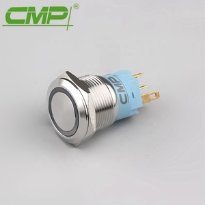19 mét hoặc 22 Mét Chrome hoặc thép không gỉ 5A momentary hoặc chốt màu xanh LED 12V Power push button chuyển - Product Image 4
