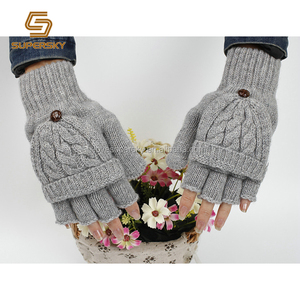 Guante de invierno de alta calidad, manopla de moda con Color gris, novedad, venta al por mayor - Product Image 5