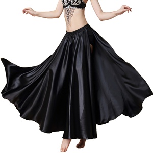 Bestdance-falda de satén para danza del vientre, falda Tribal con aberturas de 2 lados, disfraz de baile de <span class=keywords><strong>Tango</strong></span>, <span class=keywords><strong>Cha</strong></span>, <span class=keywords><strong>Cha</strong></span> - Product Image 2