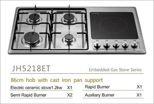 JH5101 Stainless stahl <span class=keywords><strong>Built</strong></span>-<span class=keywords><strong>In</strong></span> 5 brenner kochen küche palette, herd einheiten/gas herd/ofen mit gehärtetem glas - Product Image 4