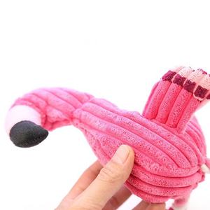 Köpek oyuncak lüks sevimli tasarım flamingo şekli dayanıklı peluş keten pet chewer köpek oyuncak gıcırtılı yıkılmaz - Product Image 6