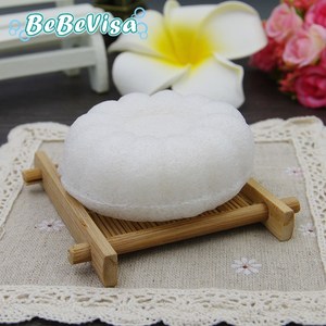Éponge Konjac ovale mignonne en fibres végétales entièrement naturelles pour bébé, utilisation en forme de fleur - Product Image 5