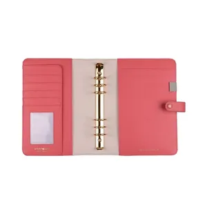 Happy Personalized Luxury Năng Suất 6 Vòng Binder Leather Planner