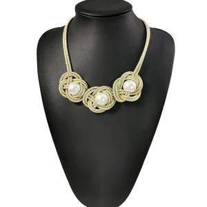 Boho Fatti A Mano in Stile Africano Collane Del Pendente Della Perla Per Le Donne Treccia di Fili Della Lega Dichiarazione Girocolli Collane Disegni Dei Monili - Product Image 3