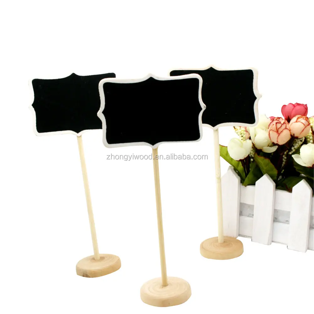 Popular Free Standing wooden Chalkboard-Mini Blackboard On Stick Stand Holder Table Number Tag for Wedding Event