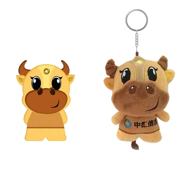 Portachiavi Peluche a Forma di Mucca Personalizzati - Bluebag articoli