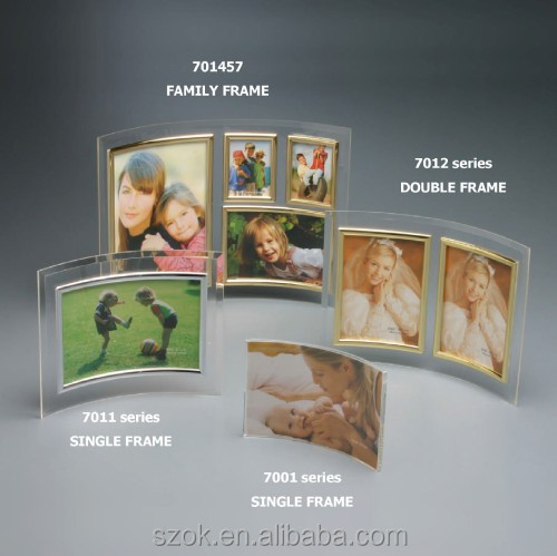 Акриловые фоторамки с высокой прозрачностью разных размеров для украшения дома с изогнутой поверхностью