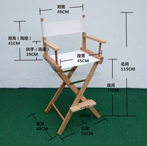 Tall Folding <strong>Director</strong> Artist Makeup <strong>Chair</strong>,300lbs Capacity with Replacement <strong>Cover</strong>, Portable Storage Side Bags,Solid Hardwood - Product Image 6