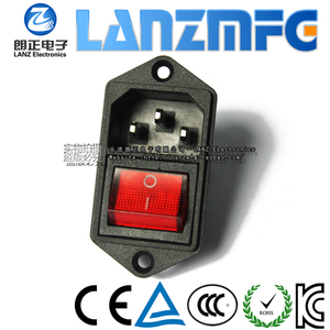 Enchufe de Alimentación CA LZ-14-<span class=keywords><strong>6F</strong></span> IEC 10A 250V 60320 C14 Polysnap con Interruptor y Portafusibles con Interruptor de Barco - Product Image 6