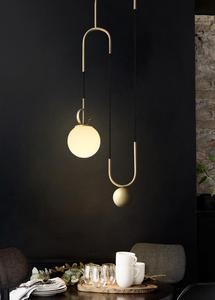 Lustre de salle à manger moderne, lampe créative et originale, lustre à <span class=keywords><strong>boules</strong></span> de verre dorées - Product Image 4