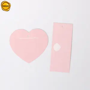 Sinicline new arrival pink paper card unique hang tags with cotton string for wholesale