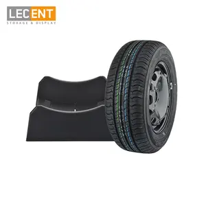 Lecent Portable Metal Crafts Plastic Tyre Rack Holder Tire Display Stand