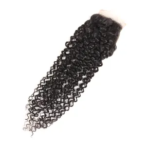 Bohemian Hair 150% Density Natural Double Drawn Kinky Curly Middle Parting Lace Closure