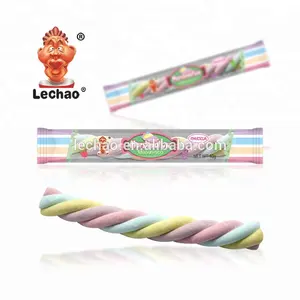 Free sample private label twisted long marshmallow rope sweet candy halal cotton candy