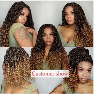 Extensión de cabello sintético Goddess Faux Locs Crochet Twist Braid Dreadlock Weave Fibra de proteína teñida Estilo de cabello africano - Product Image 2