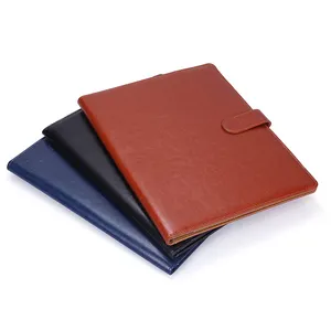 Business office conference faux PU Leather padfolio clip board organizer