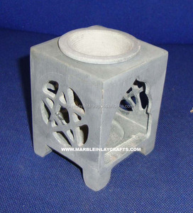 Calentadores de aceite aromático antiguos hechos a mano con piedra de talco - Product Image 1