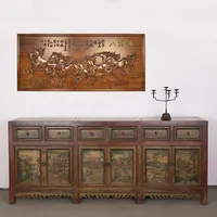 Armario de madera para medicina china, mueble de Tv de madera recuperada
