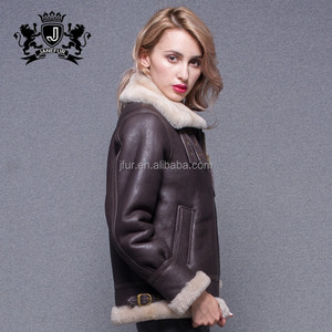 <span class=keywords><strong>Pas</strong></span> <span class=keywords><strong>cher</strong></span> Alibaba Express Double Face Col De Fourrure En Peau De Mouton En <span class=keywords><strong>Cuir</strong></span> Matelassé Marron Mode Femmes <span class=keywords><strong>Veste</strong></span> - Product Image 5