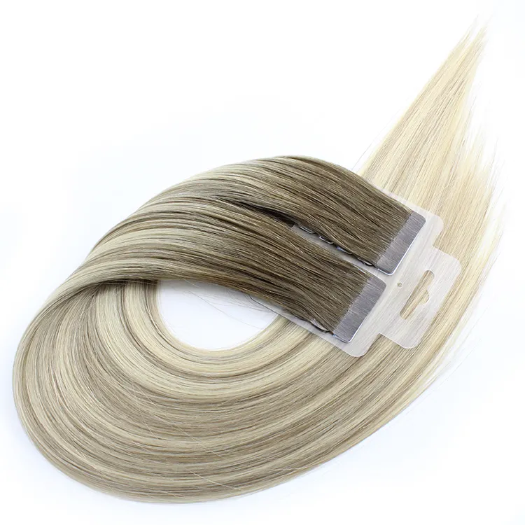 Wholesale 9A Russian Remy Tape Hair Extensions Double Drawn Tape In Hair Extensions Virgin Human