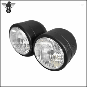 <span class=keywords><strong>Phare</strong></span> de <span class=keywords><strong>moto</strong></span> Double <span class=keywords><strong>rond</strong></span> classique noir pour Harley Street Fighter Custom Bikes - Product Image 3