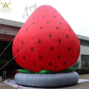 Modèle de fraise géante gonflable pour la décoration de magasin de fruits, événement sur le thème des fruits, avec logo imprimé - Product Image 4