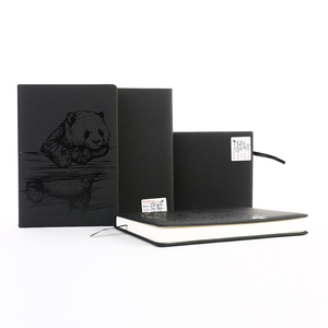 الجملة أزياء جلدية سوداء غلاف ورقة فارغة مجلة مخصصة - Product Image 1