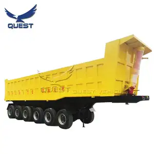 Ghana 45 cubic 6 Axles 80-100 Tons Rear tipping trailers tipper dump semi truck trailer for sale