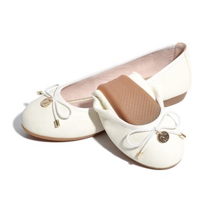 Guangzhou ballerine zapatos de baile de Ballet de cuero plano con punta redonda para mujer - Product Image 2