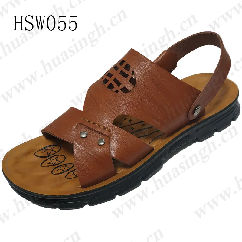 WCY Fashion Hollow Design Open Toe Ex-large Sandals Brown PU Sole Fisherman Quick-drying Beach Shoes HSW055