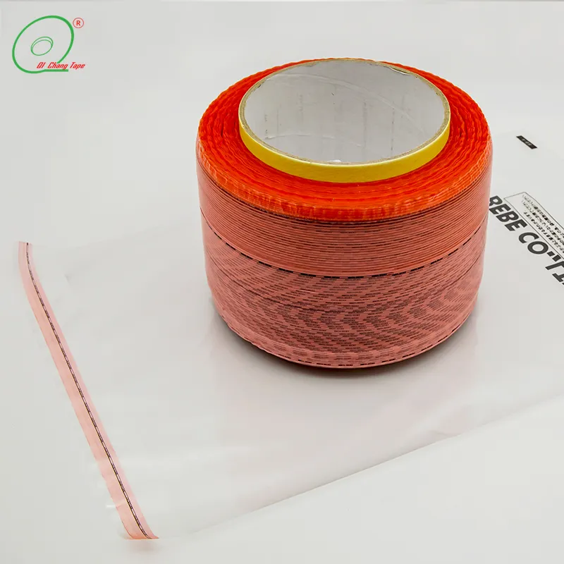 Black Printing Red Film Anti-static Resealable Sealing Tape