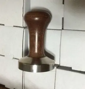 Prensa de grãos de café, barista em aço inoxidável, tampa de café expresso 58mm, base