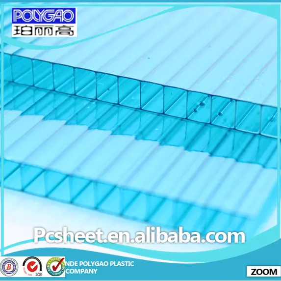 Policarbonato Alvéolaire Chine fabricant double-paroi en polycarbonate creux feuille/pc matériaux de toiture/pc auvent