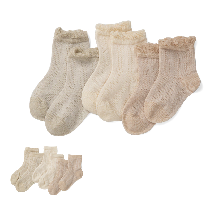 Носки для новорожденных из органического хлопка, Нескользящие, сетчатые, подарочный набор