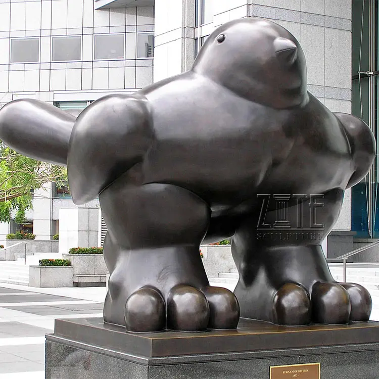 Outdoor Berühmte große Metall Tier taube Vogel Statue Bronze Fat Pigeon Skulptur