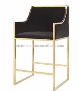 Taburete <span class=keywords><strong>de</strong></span> <span class=keywords><strong>Bar</strong></span> moderno <span class=keywords><strong>de</strong></span> acero inoxidable con <span class=keywords><strong>marco</strong></span> dorado, silla alta <span class=keywords><strong>de</strong></span> tela <span class=keywords><strong>de</strong></span> terciopelo, para Cocina, <span class=keywords><strong>Bar</strong></span>, muebles <span class=keywords><strong>de</strong></span> restaurante para el hogar - Product Image 1