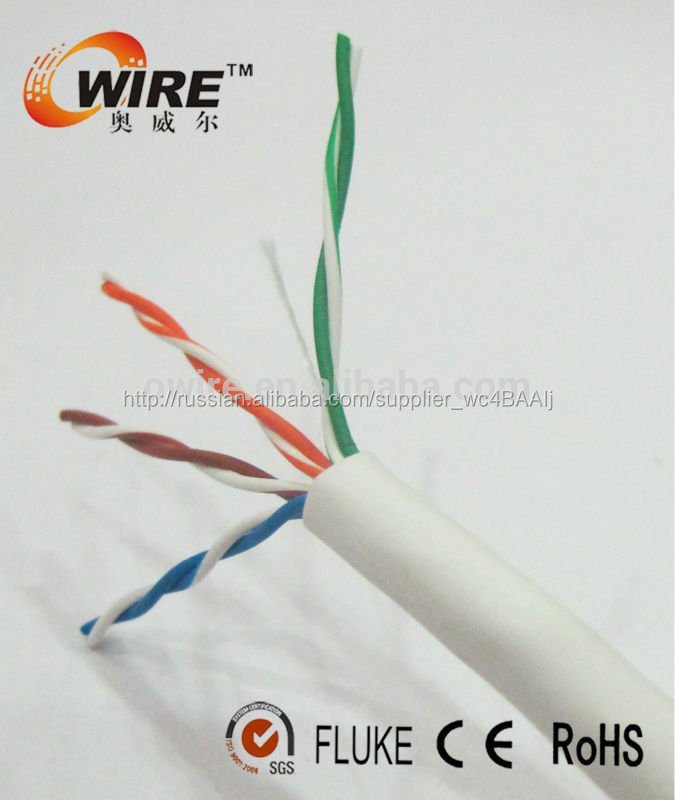Сделано в китае ADSL в Ethernet кабель твердые голые медные 24AWG Cat5e кабель