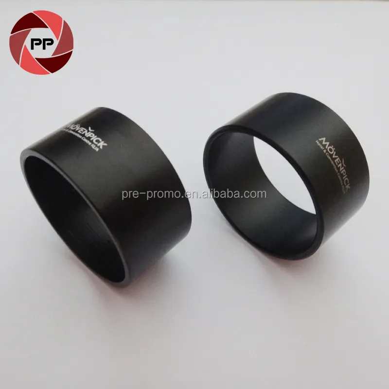 Factory wholesale black color stainless steel round napkin ring