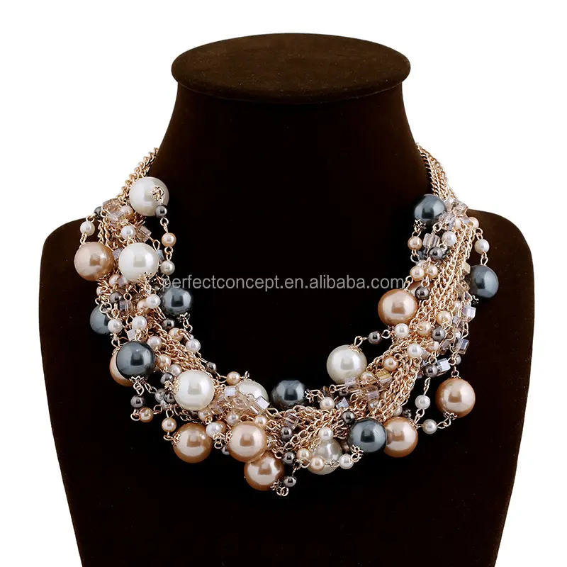 Multi Kleur Rozenkrans Parel Met Ketting Gevlochten Ketting Champagne Parel