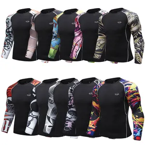 Camisa de manga larga para hombre, camisa de sublimación, protector de sarpullido para deporte, surf, venta al por mayor