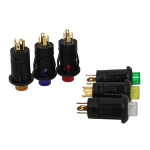 Lakeview Mini Micro Small 5.3mm round cap Momentary Bi Color Dual LED Super Bright Illuminated Push Button Switch