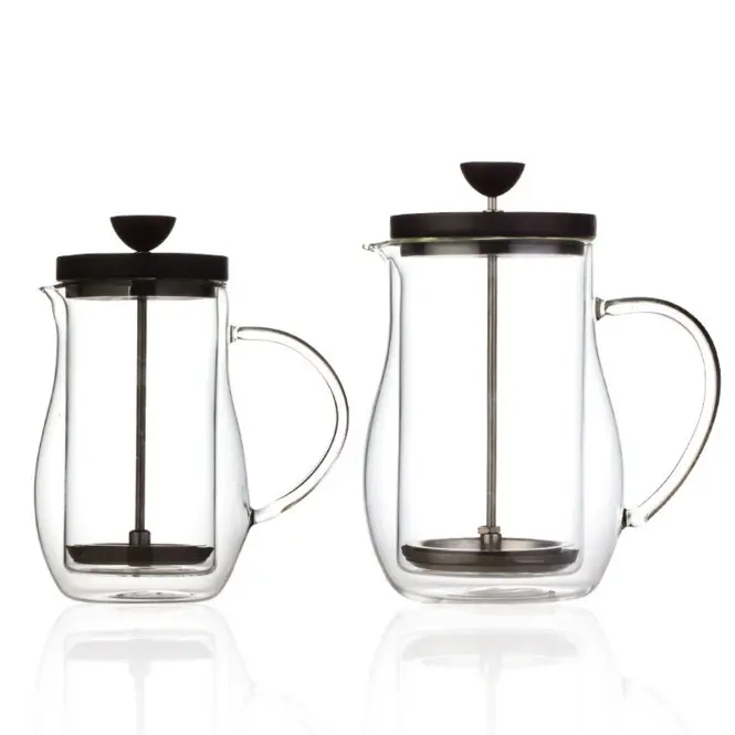 Doppelwandige Boro silikat glas French Press Kaffee presse 600ml 20oz Manuelle Kaffee-und Tee maschine Pot Barrel