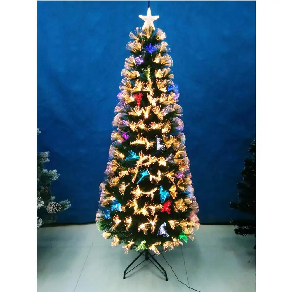 High quality party decorations led optic fiber Christmas tree with warm lights mixed w/ multicolor lights