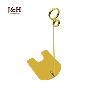Precio papel señal tarjeta pantalla Clip varilla altura 20cm oro Acero inoxidable POP pantalla signo titular Clip para pan <span class=keywords><strong>tienda</strong></span> - Product Image 6
